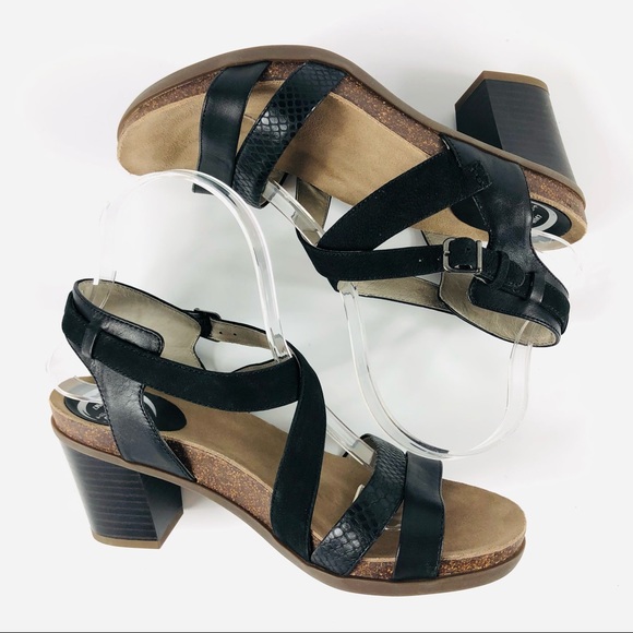 Abeo Biana Nuetral Black Block Heel Sandal NWOB - Picture 10 of 13